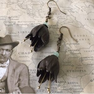 Victorian inspired earrings tulips witchy handmade